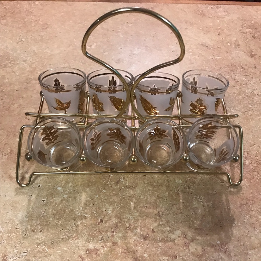 Vintage 9 piece Shot Glass Set
